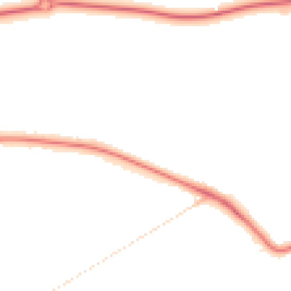 Night-time road noise heatmap for MK40 4ZA