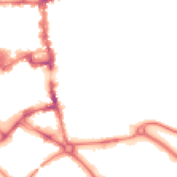 Night-time road noise heatmap for MK42 0AE