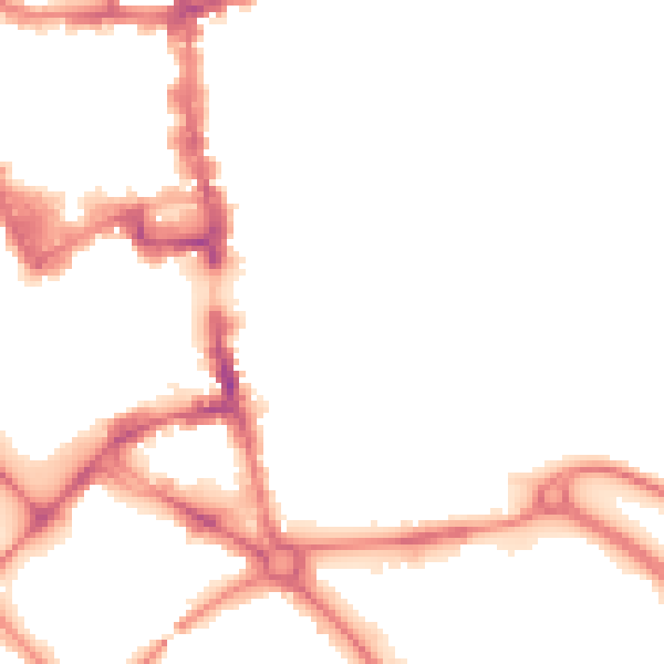 Night-time road noise heatmap for MK42 0AF