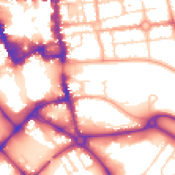 Daytime road noise heatmap for MK42 0AL