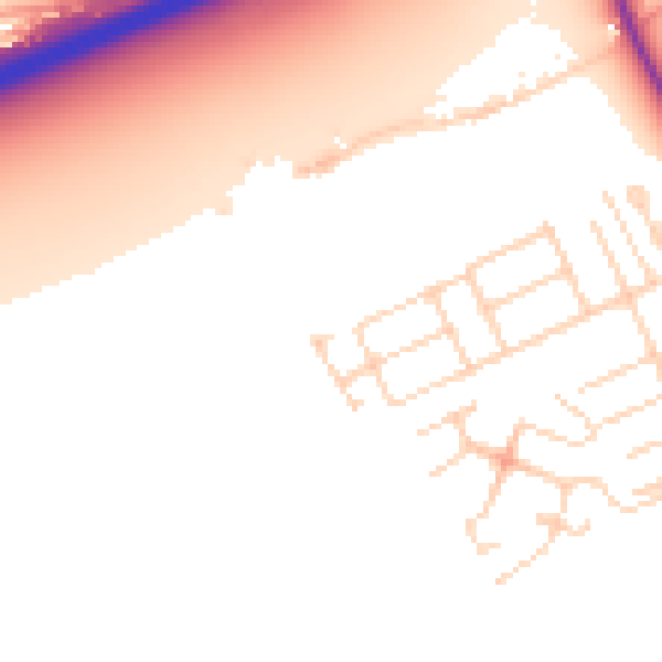 Daytime road noise heatmap for MK42 0AN