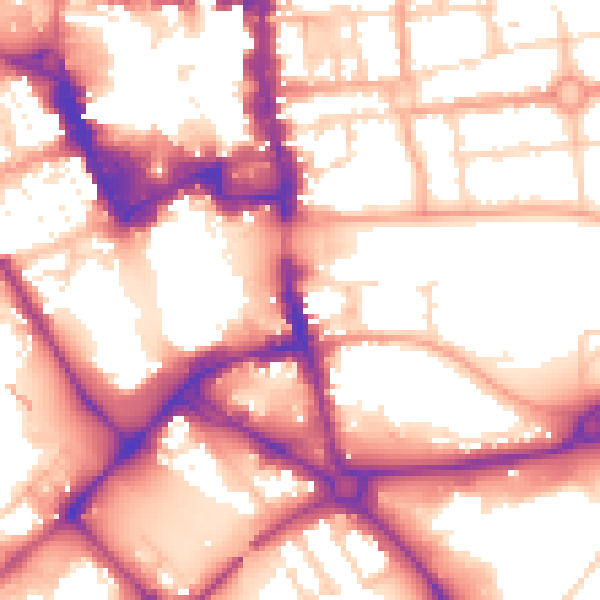 Daytime road noise heatmap for MK42 0AS