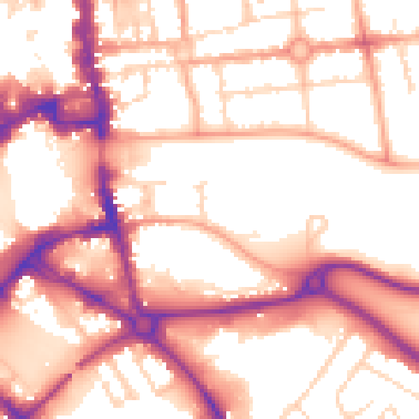 Daytime road noise heatmap for MK42 0BU