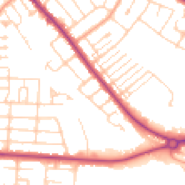 Daytime road noise heatmap for MK42 0QT