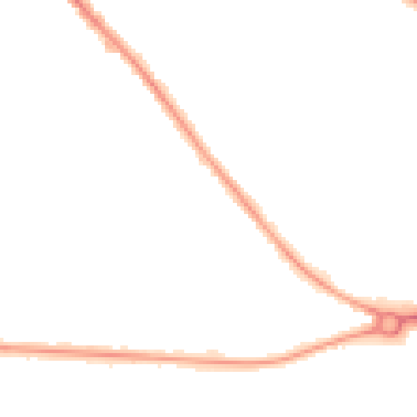 Night-time road noise heatmap for MK42 0QT