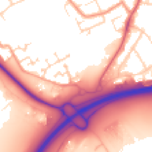 Daytime road noise heatmap for MK42 7GZ