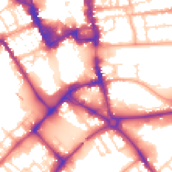 Daytime road noise heatmap for MK42 9AD