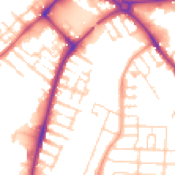 Daytime road noise heatmap for MK42 9BN
