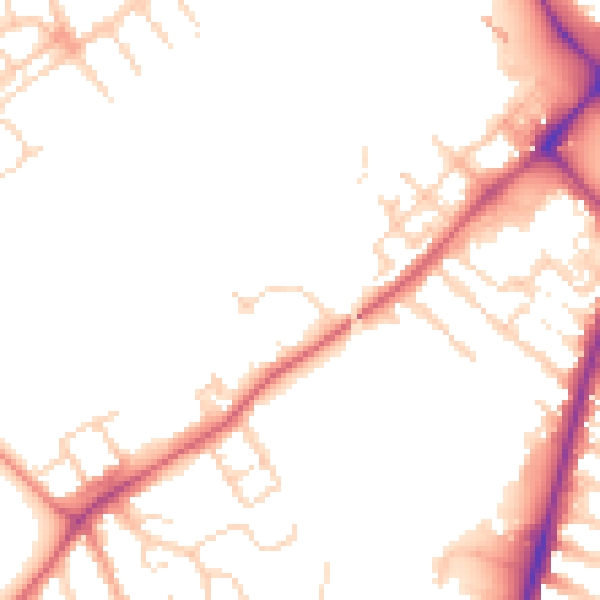 Daytime road noise heatmap for MK42 9DG