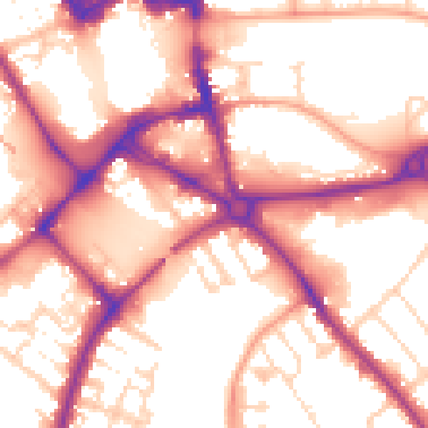 Daytime road noise heatmap for MK42 9EY