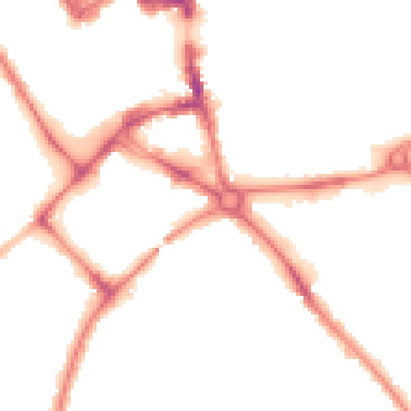 Night-time road noise heatmap for MK42 9EY