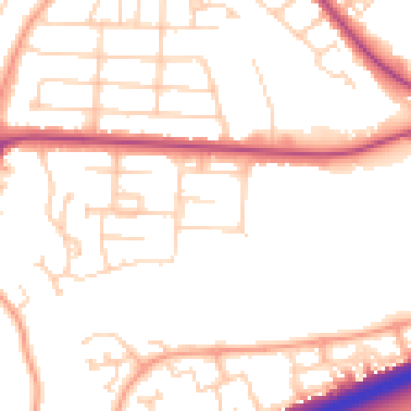 Daytime road noise heatmap for MK42 9UU