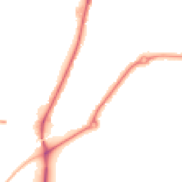 Night-time road noise heatmap for MK42 9YX