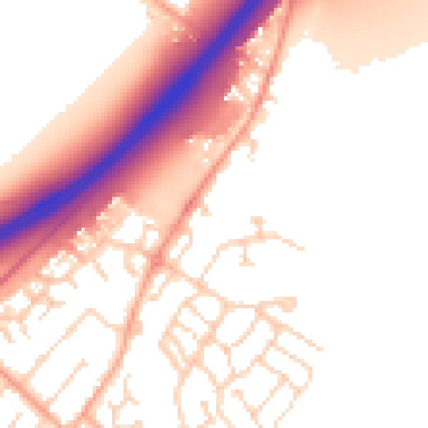 Daytime road noise heatmap for MK43 0AF