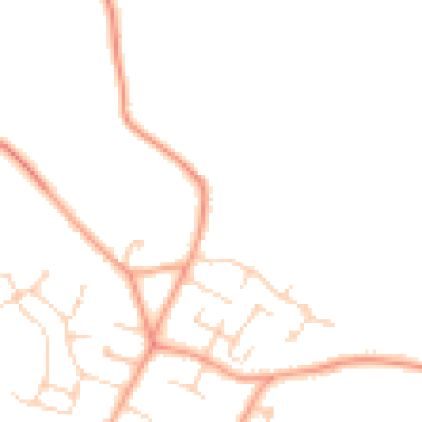 Daytime road noise heatmap for MK43 0BD
