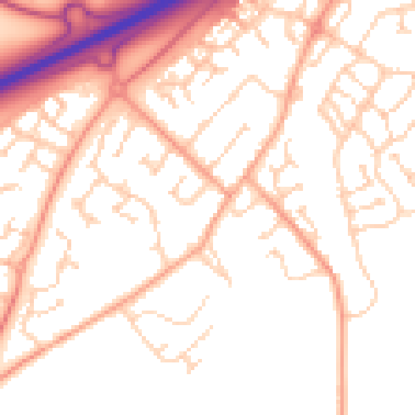 Daytime road noise heatmap for MK43 0BX