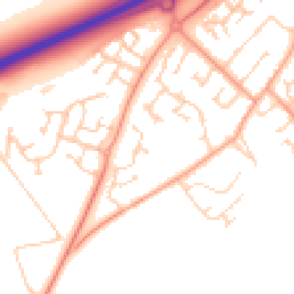 Daytime road noise heatmap for MK43 0FH