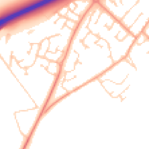 Daytime road noise heatmap for MK43 0FJ