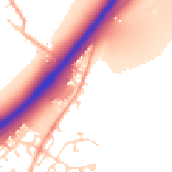 Daytime road noise heatmap for MK43 0LL