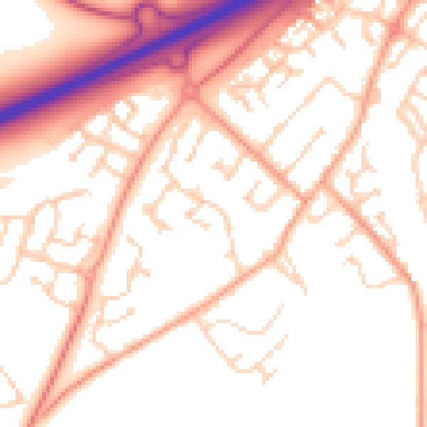 Daytime road noise heatmap for MK43 0NA