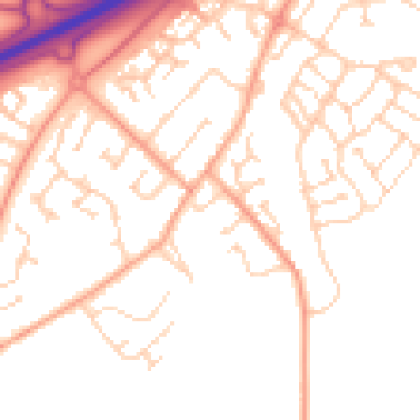 Daytime road noise heatmap for MK43 0PL