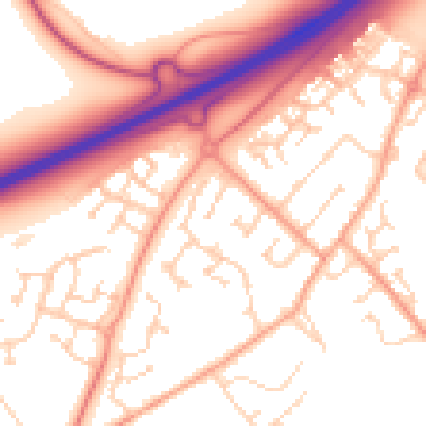 Daytime road noise heatmap for MK43 0QW
