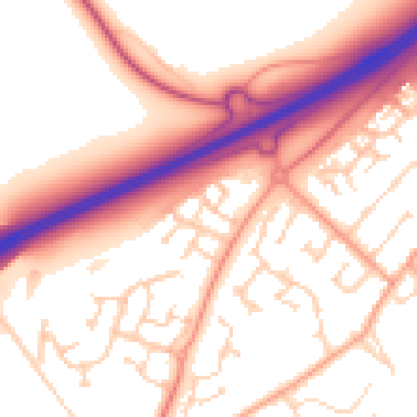 Daytime road noise heatmap for MK43 0TP