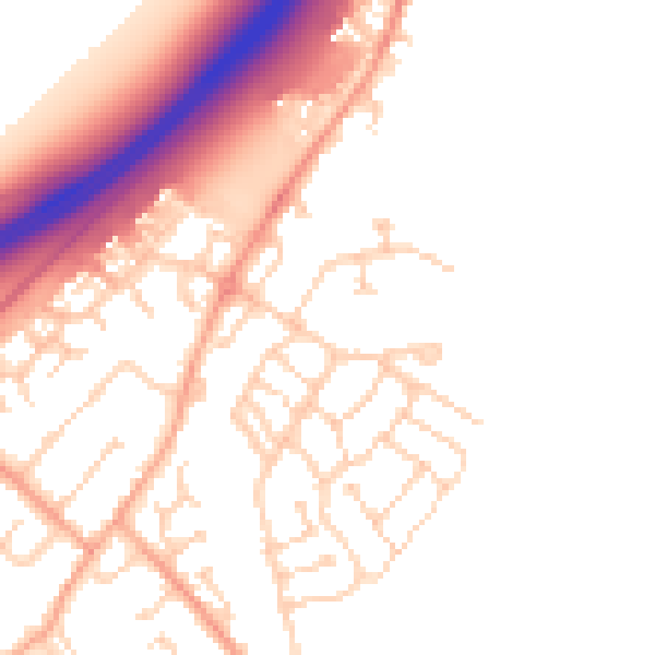 Daytime road noise heatmap for MK43 0XR