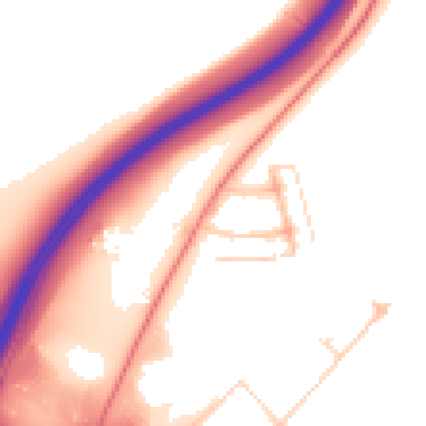 Daytime road noise heatmap for MK43 0XY