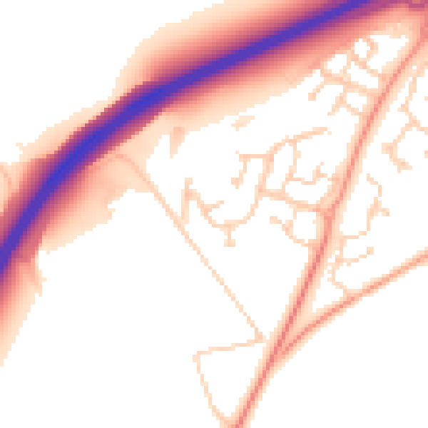 Daytime road noise heatmap for MK43 2AA