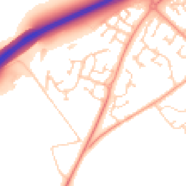 Daytime road noise heatmap for MK43 2AB