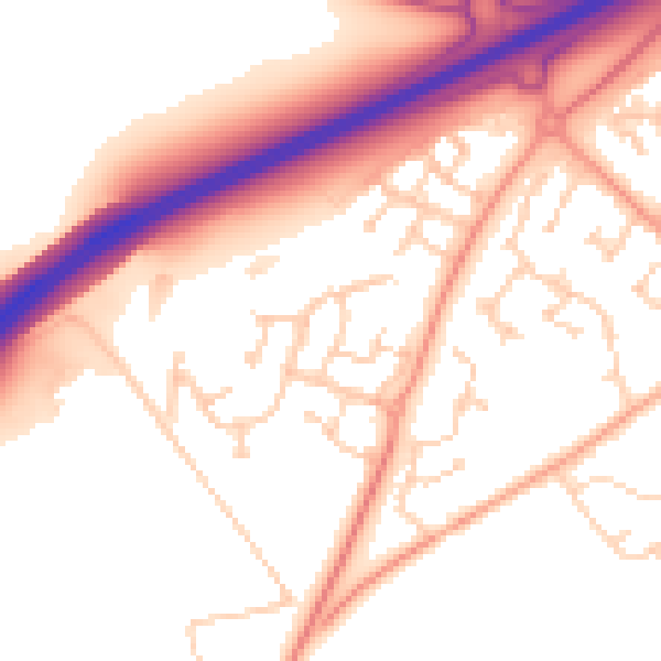 Daytime road noise heatmap for MK43 2AE