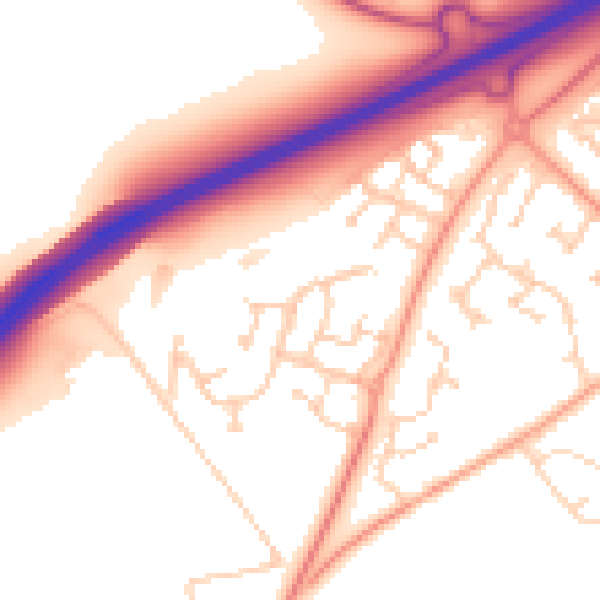 Daytime road noise heatmap for MK43 2AG