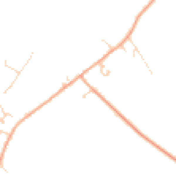 Daytime road noise heatmap for MK44 1DE