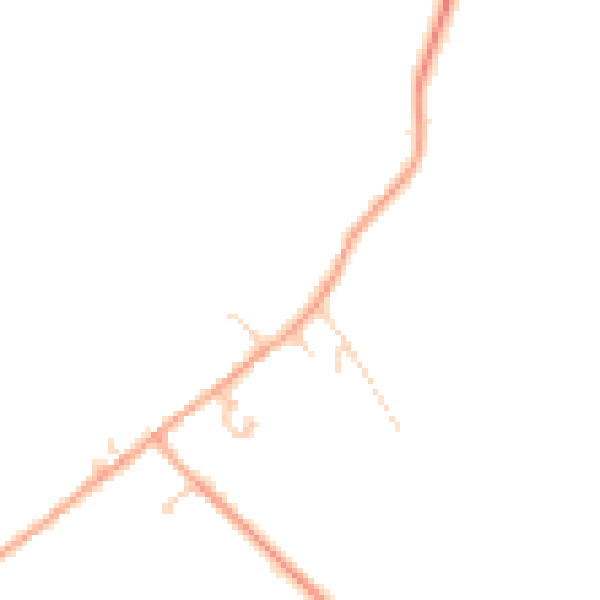 Daytime road noise heatmap for MK44 1DJ