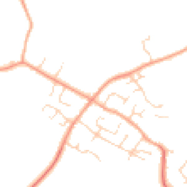 Daytime road noise heatmap for MK44 3JB