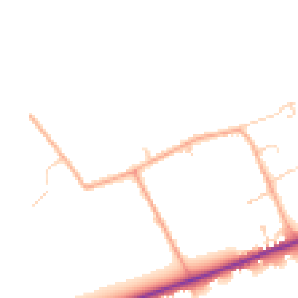 Daytime road noise heatmap for MK44 3PY