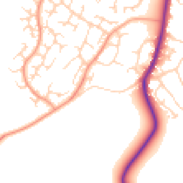 Daytime road noise heatmap for MK45 1AE