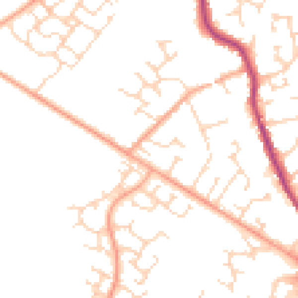 Daytime road noise heatmap for MK45 1AF