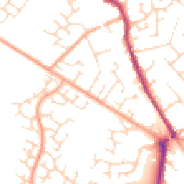 Daytime road noise heatmap for MK45 1AN
