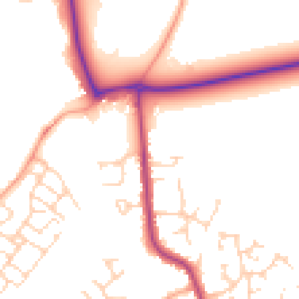 Daytime road noise heatmap for MK45 1BA