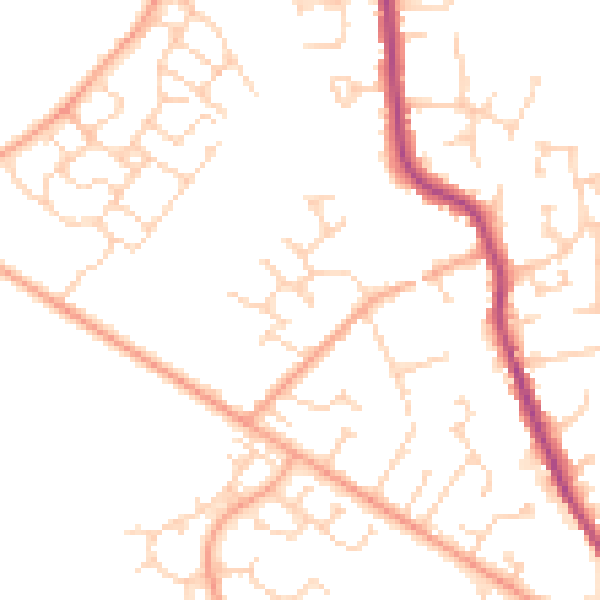 Daytime road noise heatmap for MK45 1BL
