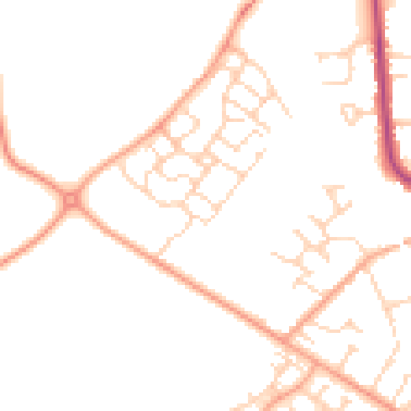 Daytime road noise heatmap for MK45 1GP