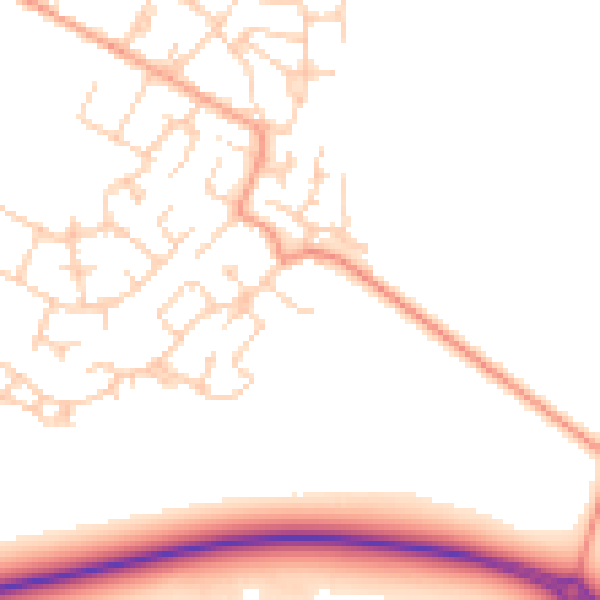Daytime road noise heatmap for MK45 2BF