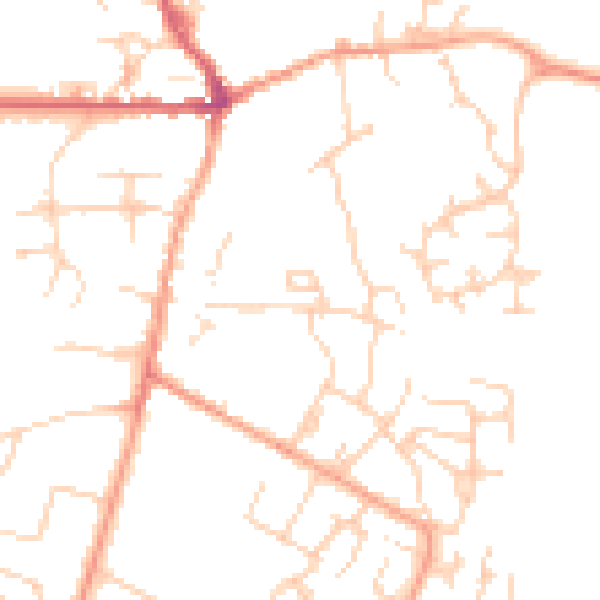 Daytime road noise heatmap for MK45 2QA