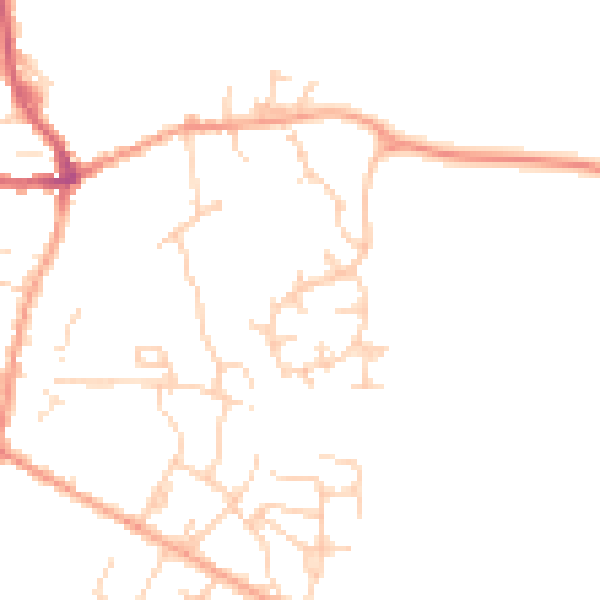 Daytime road noise heatmap for MK45 2XB