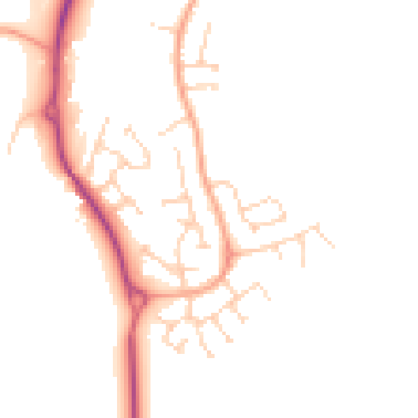 Daytime road noise heatmap for MK45 3JZ