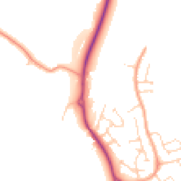 Daytime road noise heatmap for MK45 3NJ