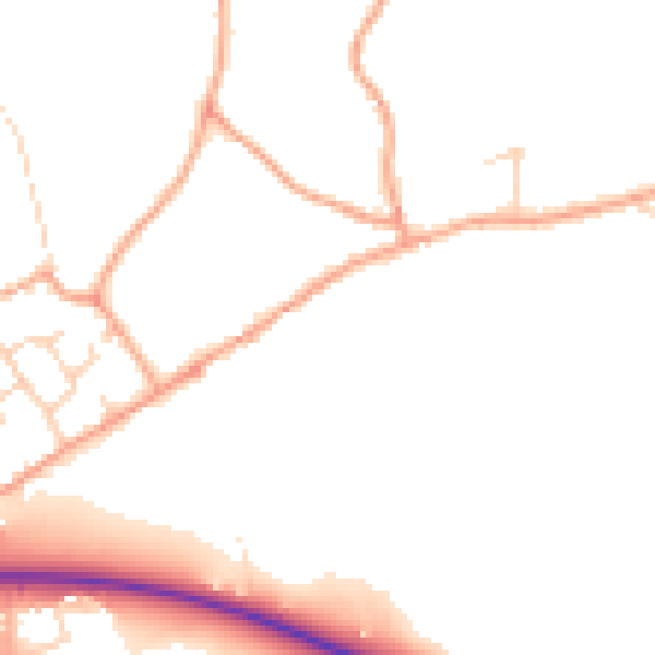 Daytime road noise heatmap for MK45 4BF