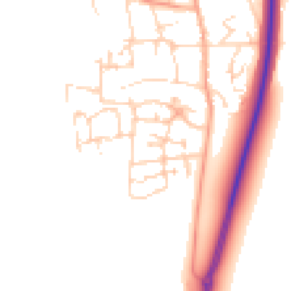 Daytime road noise heatmap for MK45 4GN